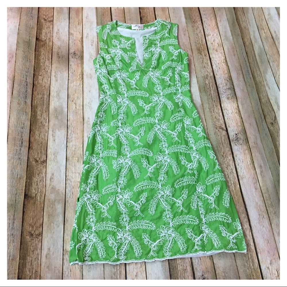 Milly of New York Embroidered Mod Dress - Green 4 - Picture 1 of 8